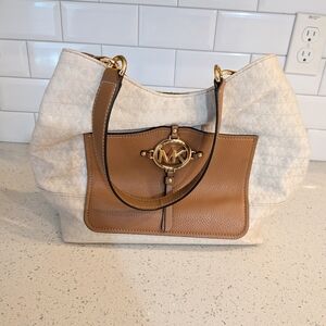 Michael Kors Cream and Brown Women's Bag